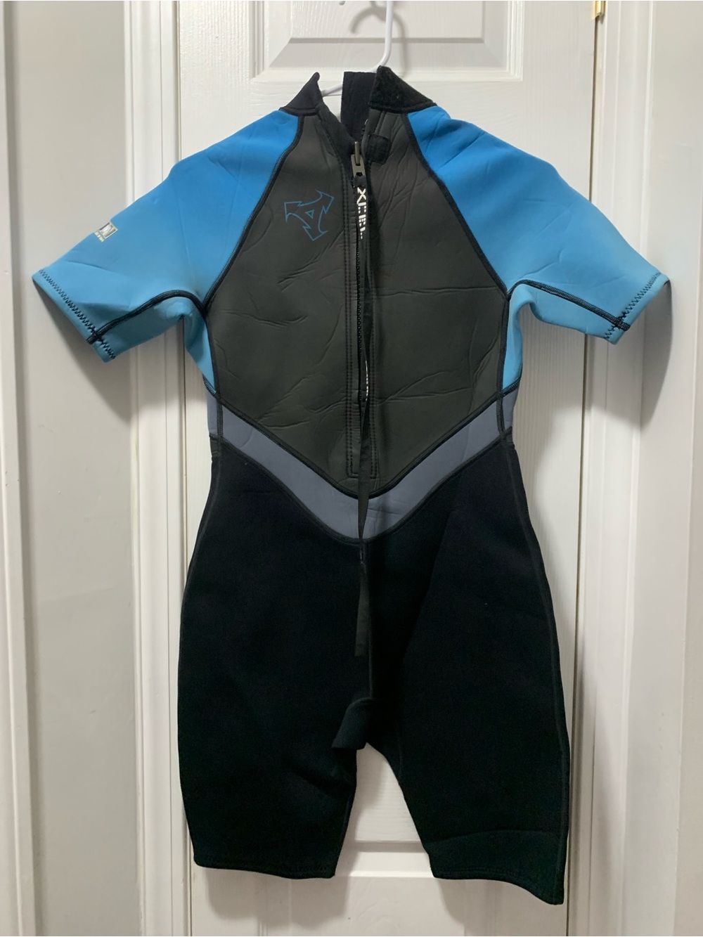Blue & Black Shorty Wetsuit with Front Zip